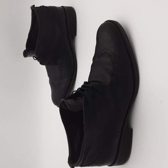 Johnston Murphy black ankle boots men 12M leather Lace-up casual office retro - Picture 1 of 11
